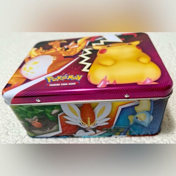Pokemon Collectors Chest Tin Lunchbox Charizard Pikachu Vivid Voltage, Empty Box - Picture 5 of 7